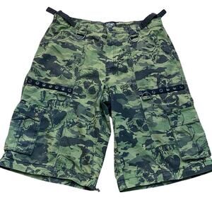 Widow Green Black Camouflage Cargo Shorts Size 1X